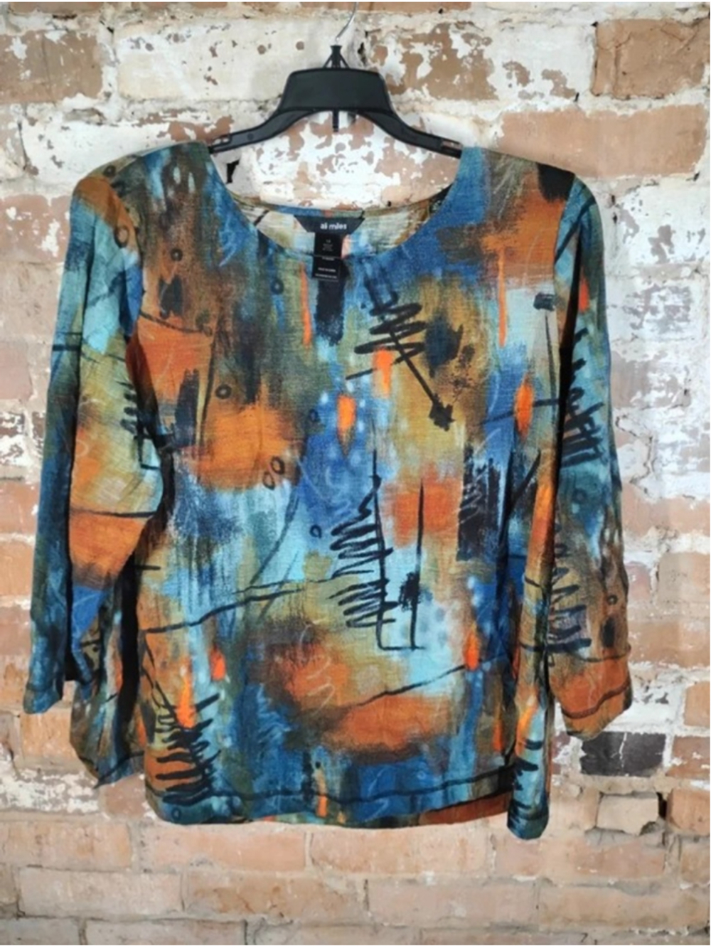 Ali Miles Women's Graffiti Blouse Size 1X